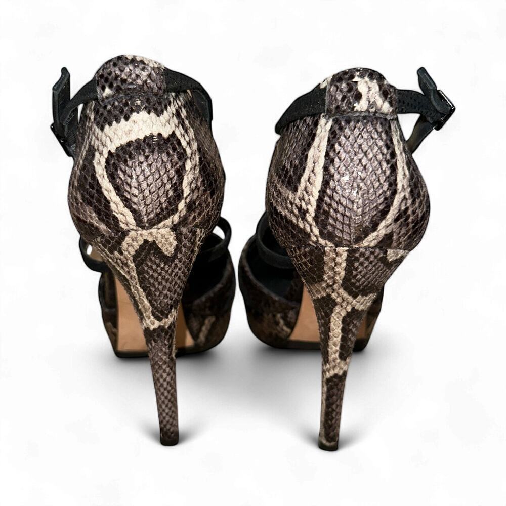 Stuart Weitzman Heritage Azur Reptile Leather Platform Pumps Heels Size 8.5 - Picture 4 of 11